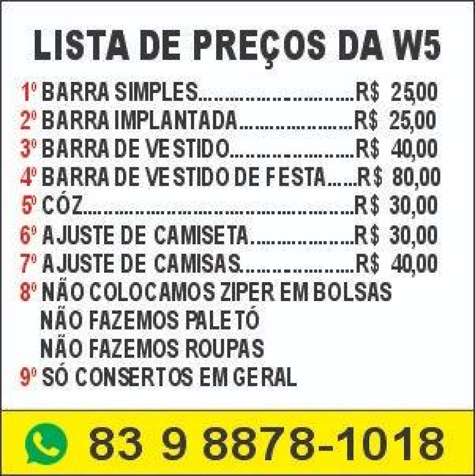 Foto 2:  — Conserto de Roupas W5